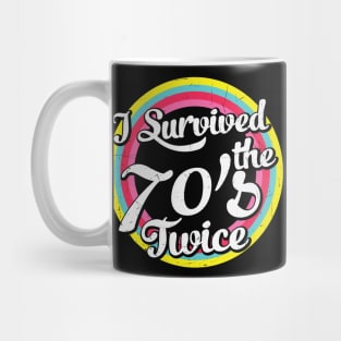 I survived the 70's twice funny retro 80th Birthday Gift for Men Women Mug